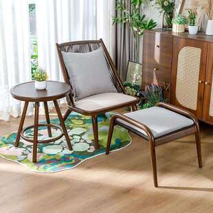 阳台休闲躺椅单人靠背椅家用茶桌椅组合客厅懒人沙发户外庭院藤椅