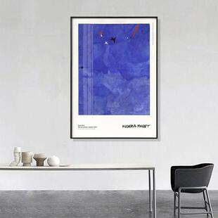 胡安米罗 蓝 大师抽象艺术装饰画小众客厅卧室时尚大气过道挂壁画