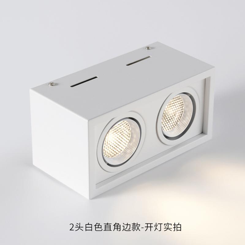 新款明装斗胆灯单头双头led射灯吸顶式COB方形筒灯商场简约豆胆灯
