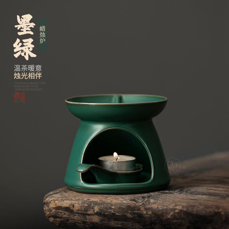 复古陶瓷温茶炉煮茶套装家用办公暖茶炉茶壶茶杯加热蜡烛保温底座