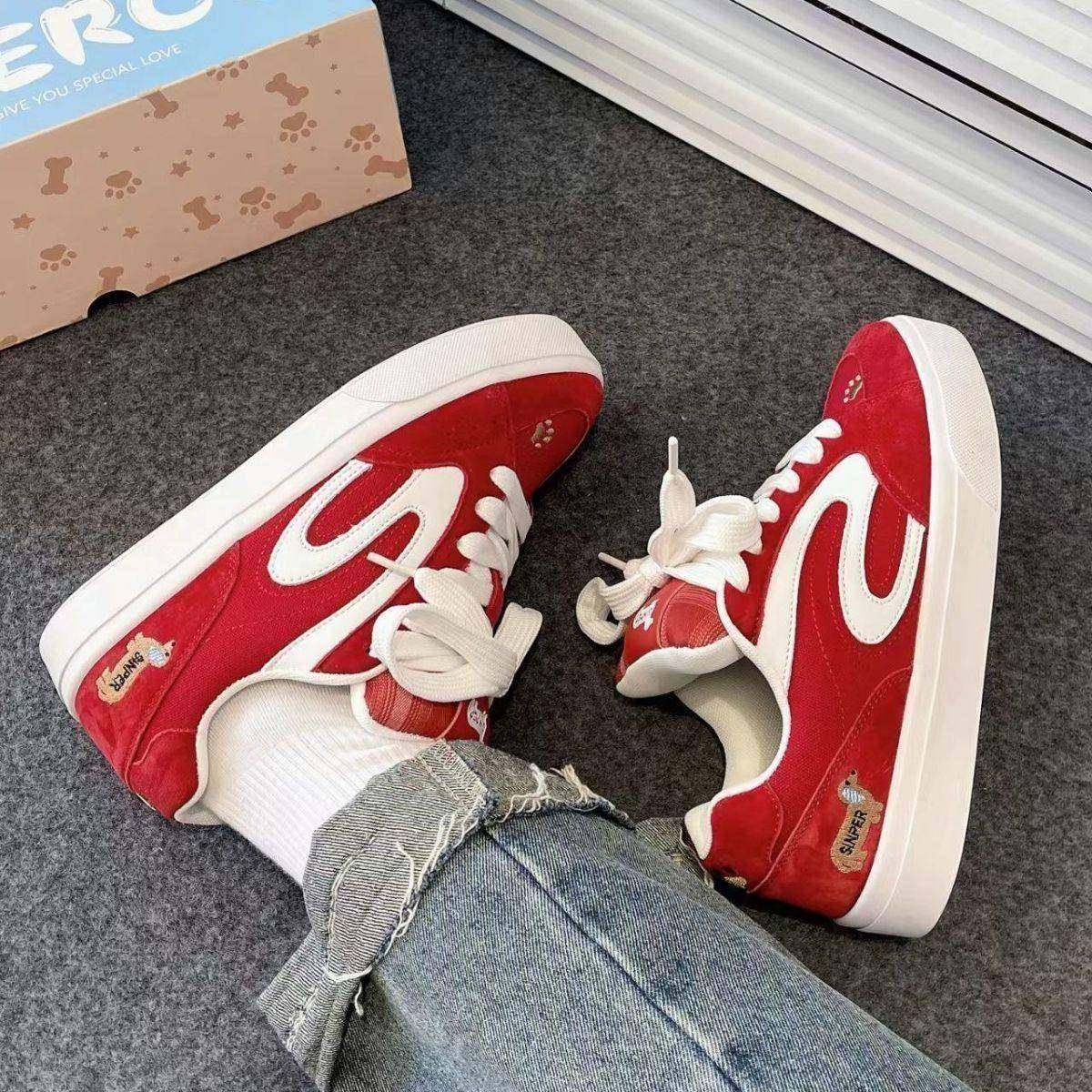 韩版多巴胺厚底小白鞋女2026春季校园学生百搭板鞋运动休闲鞋,女鞋,时尚休闲鞋,淘宝优惠券,粉丝福利购,淘宝优惠卷