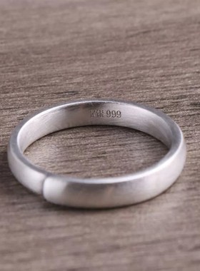 本命佛守护d神银戒指男女情侣戒999足银十二生肖对戒复古指环个性