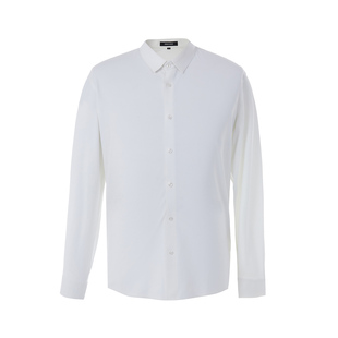 舒适休闲开衫 丹戈迪亚DANFURUI男士 高弹修身 衬衫 上班通勤白色 长袖