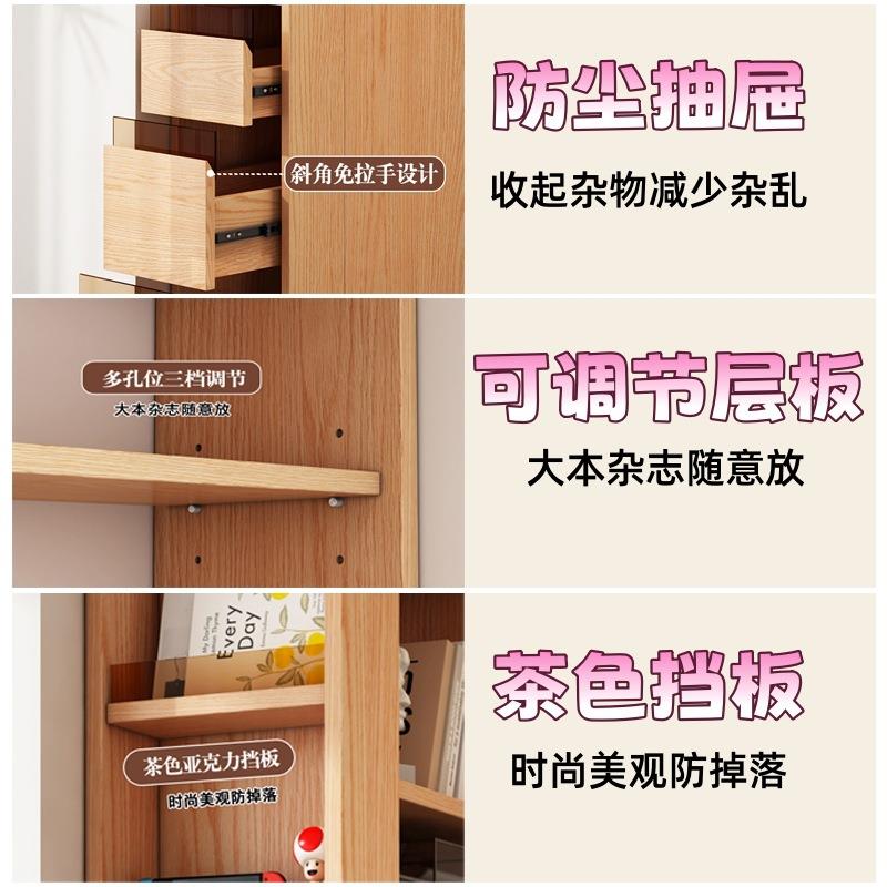 纯实木沙发侧边柜子边几置物柜客厅边柜侧柜窄柜书柜高立柜储物柜