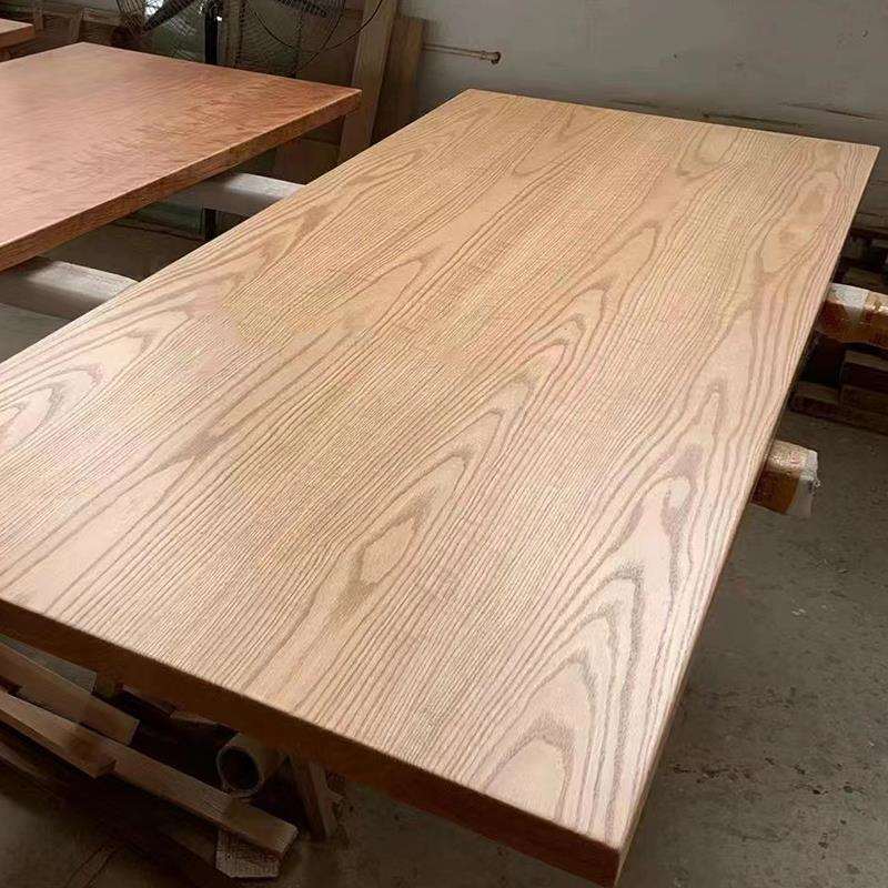 9WOR实木板定 制松木办公桌面板榆木电脑桌原木大板北蜡木吧