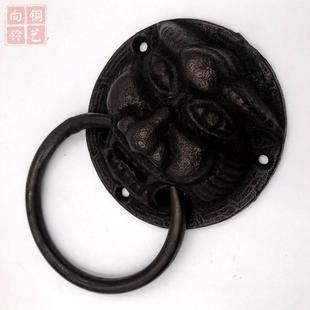中式大门铜门环仿古兽头门把手复古狮子头拉手老式铁门铸铁拉手