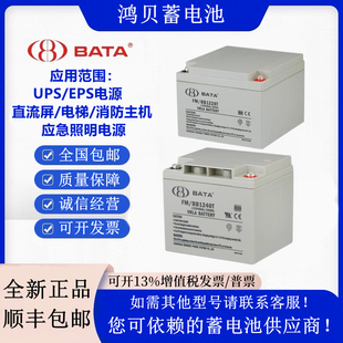 应急UPS 12V7AH12AH20AH28AH33AH40AH BATA鸿贝蓄电池FM BB1228T