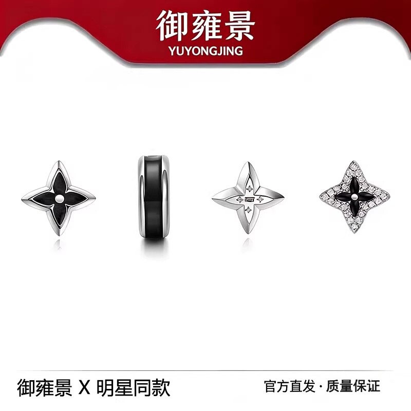 925银王嘉尔同款老钱风耳钉