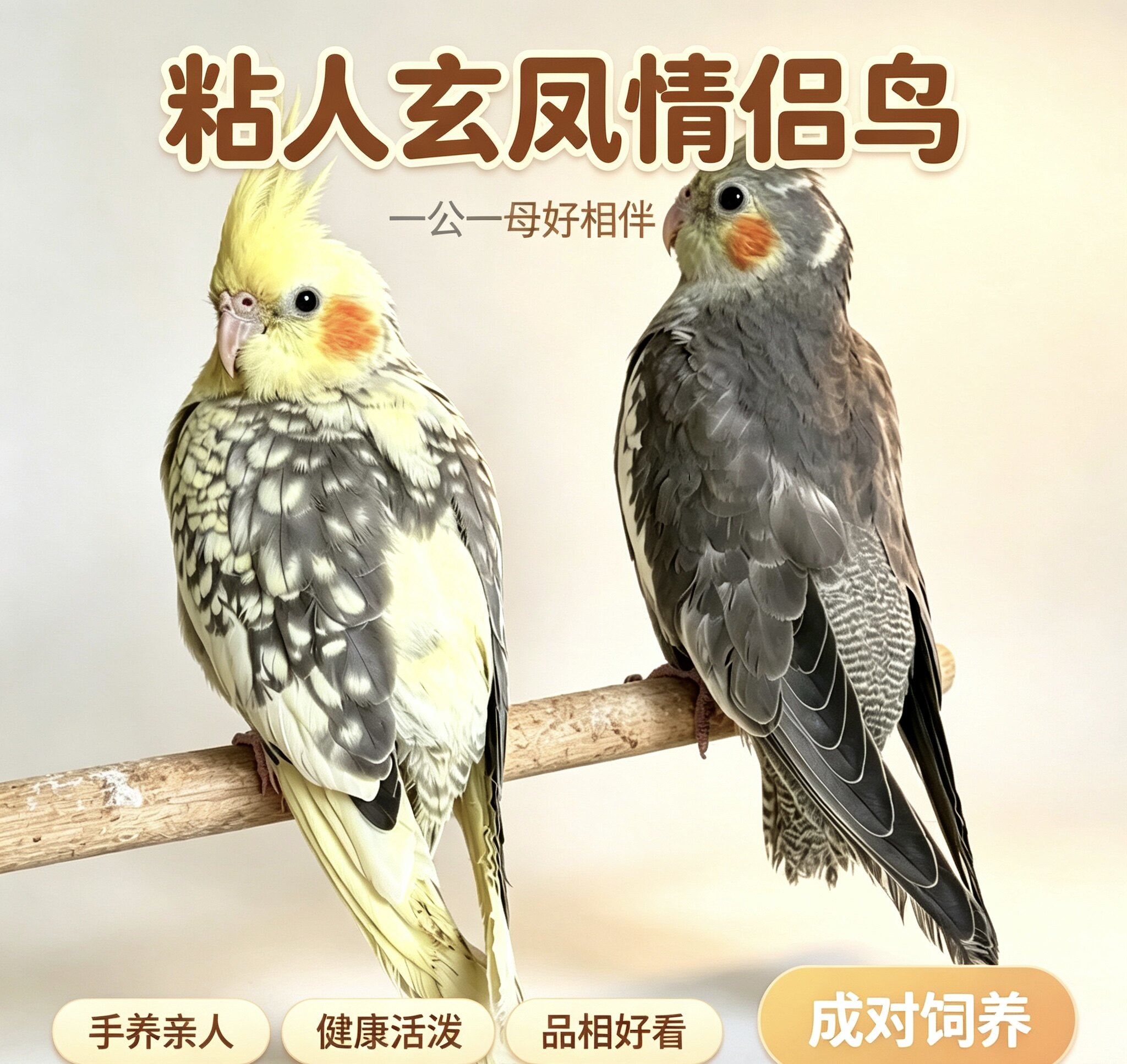 玄凤鹦鹉手养亲人活体现货宠物学说话黄化繁殖珍珠原始灰雏鸟活鸟