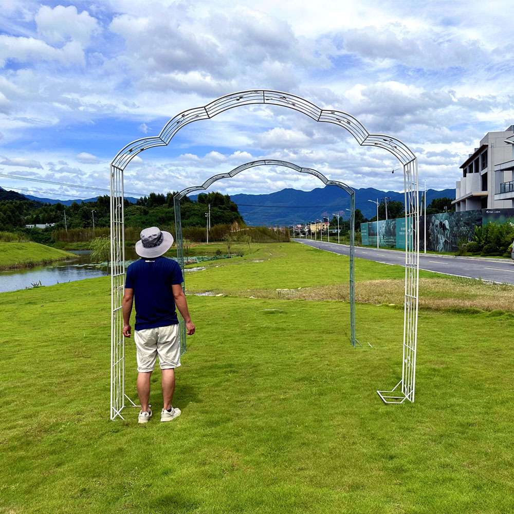 庭院铁艺拱门爬藤阳台葡萄蔷薇架子月季牵引拱形攀爬花架支架创意