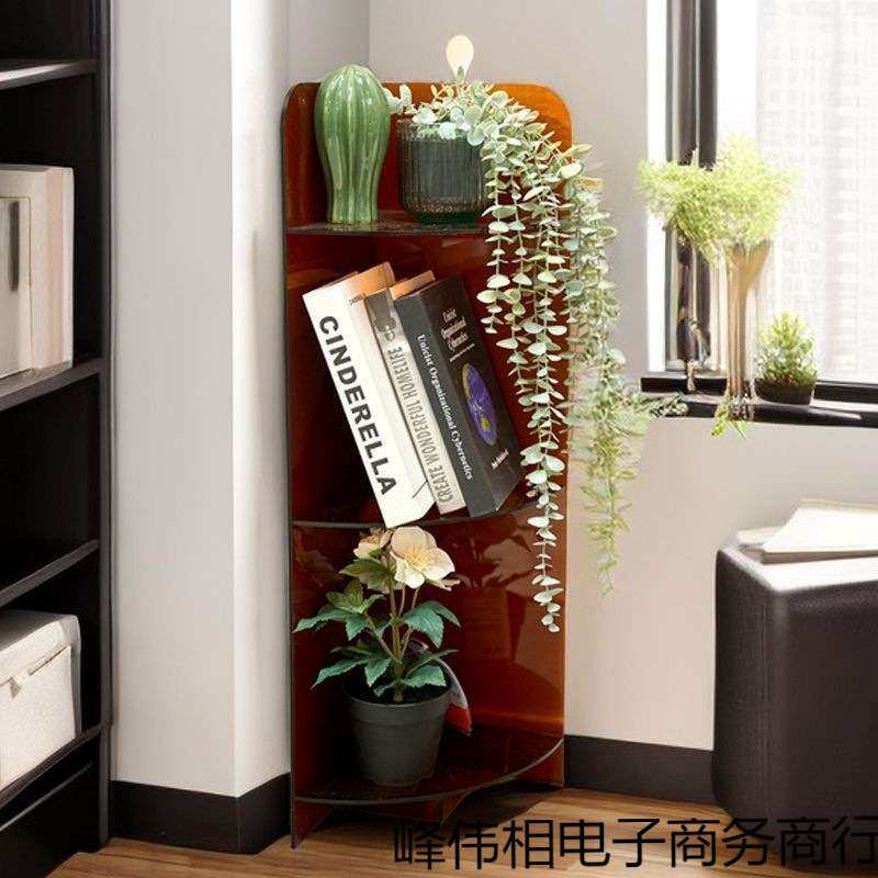 亚克力落地置物架浴室转角收纳架三角书架卧室拐角柜多层靠墙角柜
