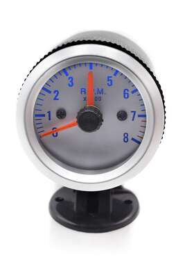 跨境汽车改装配件52mm通用蓝光LED带仪表架子0-8RPM转速表