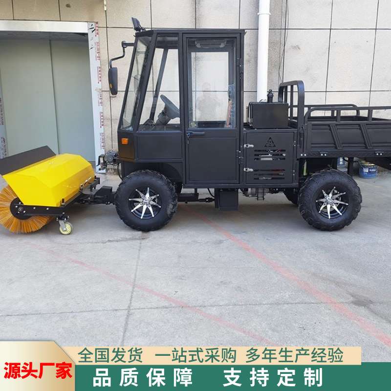 全封闭暖风四驱扫雪机 四轮双缸发动机驾驶式除雪车 座驾式扫雪机