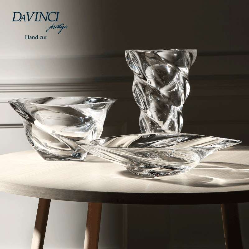 DAVINCI意大利进口手工水晶玻璃创意家用果盘果斗果盆客厅送礼