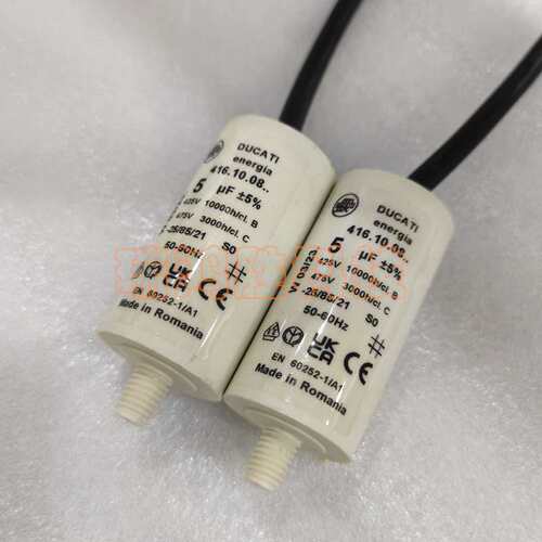 罗马尼亚416.10.08 5uF 425V 475V 引线式 风机电机启动电容器