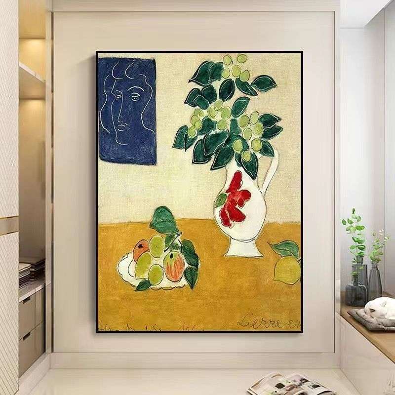 马蒂斯玄关走廊过道客厅装饰画抽象艺术客厅田园挂画民宿装饰壁画