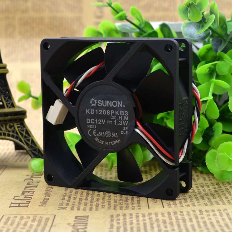 原装 建准 SUNON KD1208PKB3 8020 8厘米 12V 1.3W 机箱静音风扇