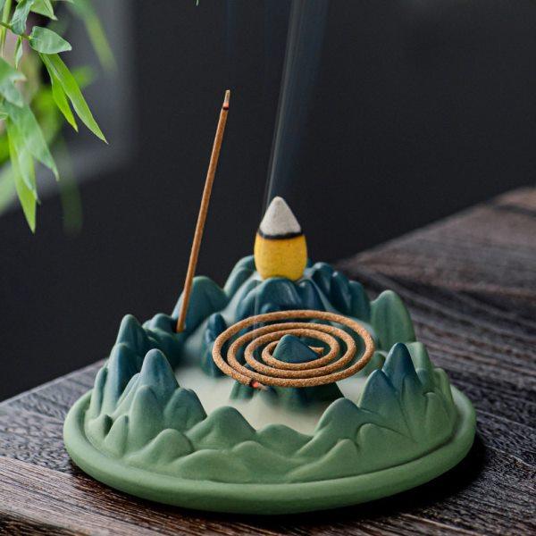 陶瓷千里江山香薰卧线香炉家用室内沉倒流香盘香炉插器禅意摆件,家居饰品,香托/香盘/香座/香插,淘宝优惠券,粉丝福利购,淘宝优惠卷