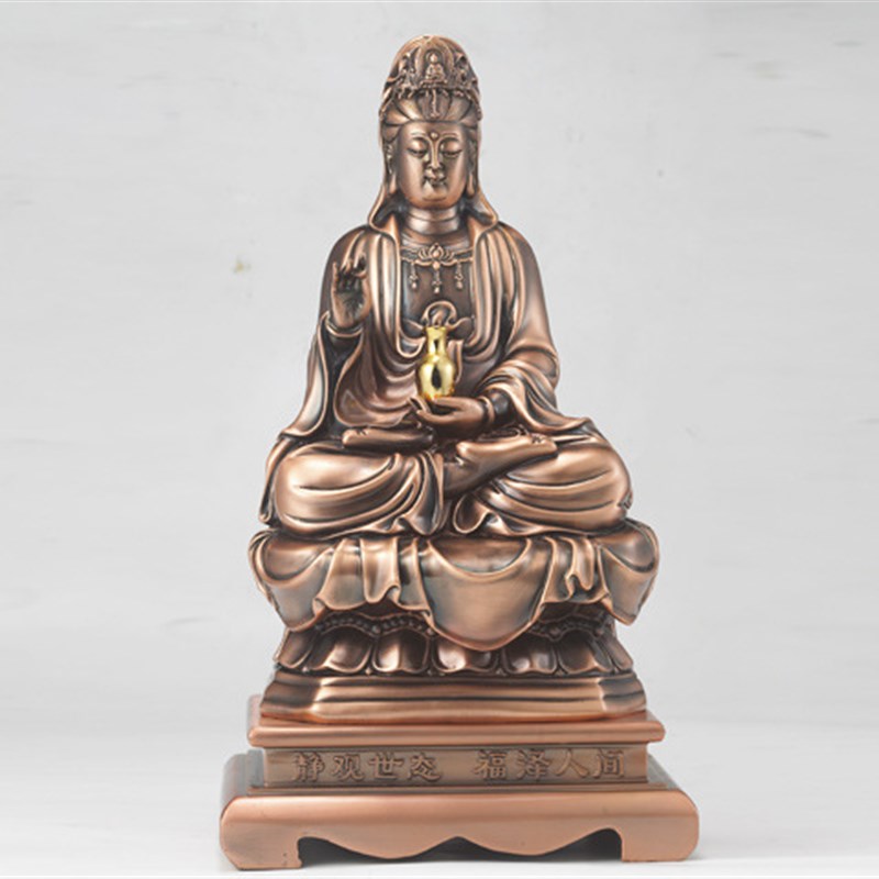 金属工艺礼品锌合金压铸纯铜铅锡合D金浇铸红古铜送子观音家居摆