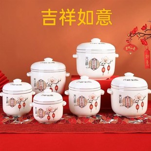 陶瓷双盖炖盅隔水炖家用煲汤炖汤盅煲炖罐燕窝炖燕窝瓦Z罐煨汤炖