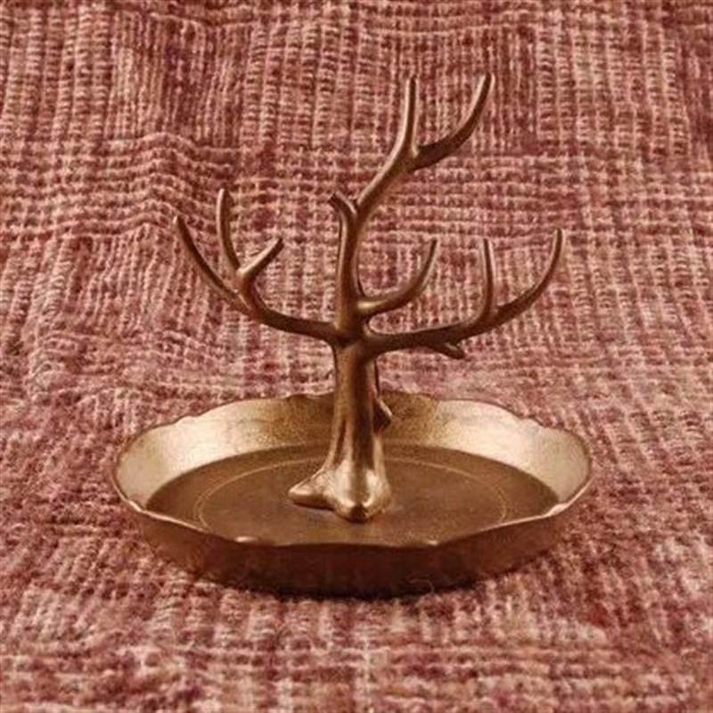 深圳锌合金压铸纯铜梅花鹿烛台蜡烛船家居礼品工艺品摆.件金属礼