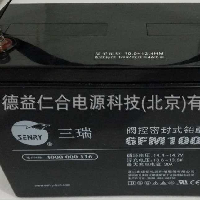 三瑞蓄电池6FM100 12v100AH铅酸蓄电池