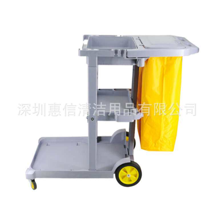 多功能手推车清洁保洁工具车服务车垃圾收纳车D-11-1蓝色带盖