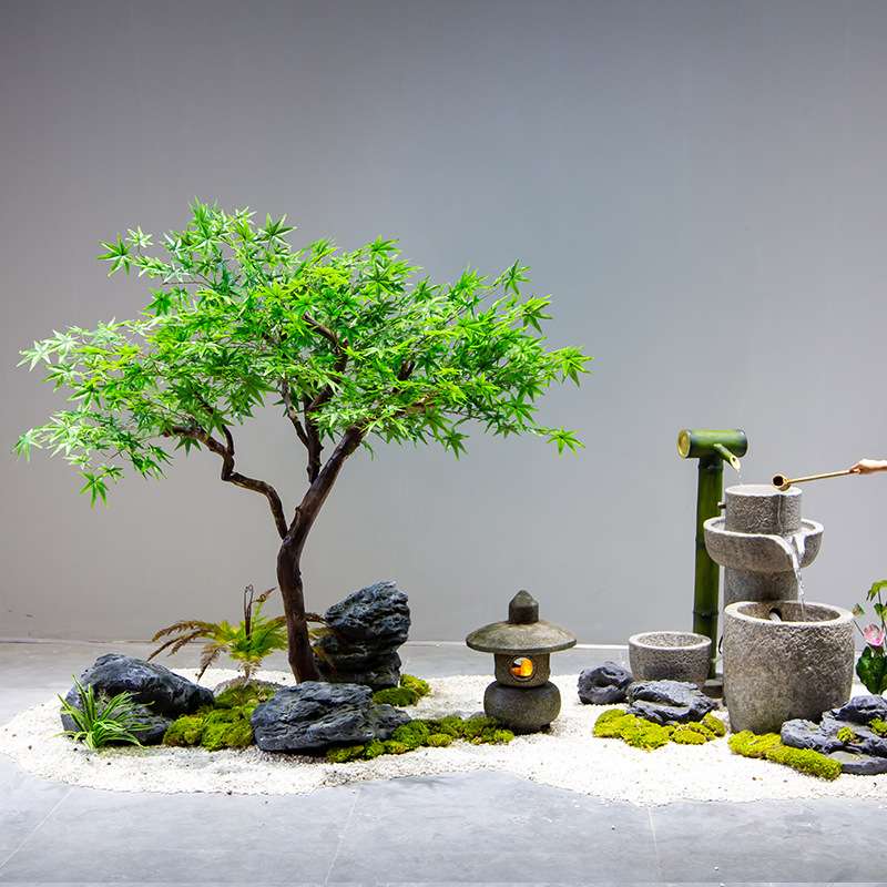 仿真绿枫叶树青枫树大型绿植室内设计装饰假树日式橱窗造景鸡爪槭