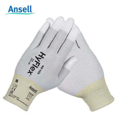 安思尔 48-135 PU防静电尼龙纤维手套涂层指尖浸胶手套ESD防静电