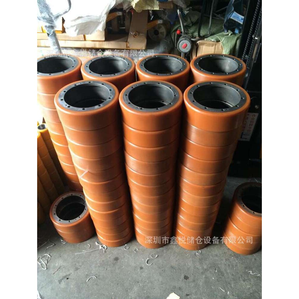 电动驱动叉车大轮 鸿福牛力奥津PU轮 电动叉车轮盘 电动叉车配件
