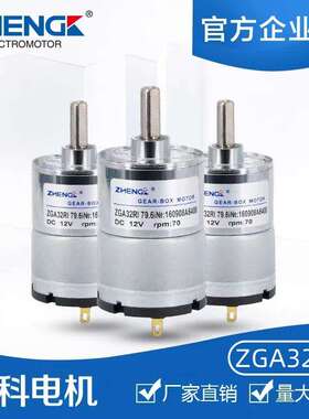 ZHENGK正科 ZGA32RI/RB/RV/RO微型电机直流减速电机中心轴12V 24V