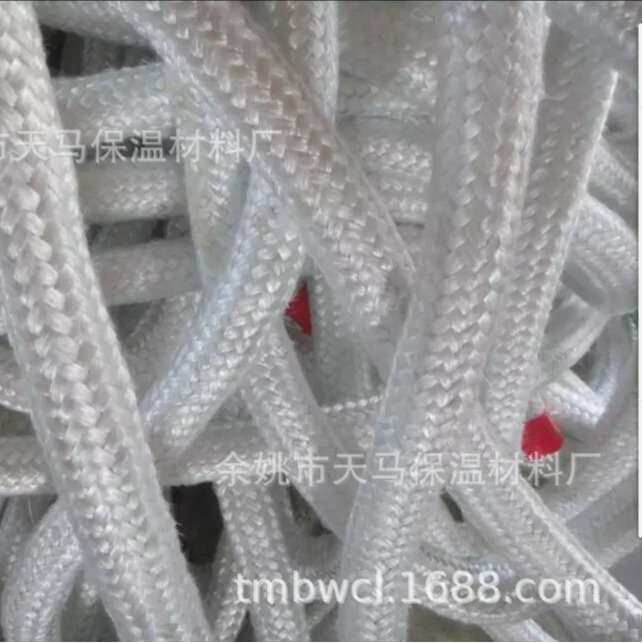 生产 12mm白色玻璃纤维绳 耐高温黑色 20mm玻纤编织圆绳 弹性捆扎