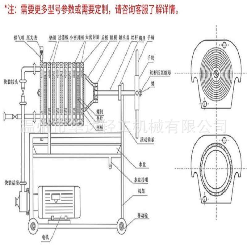 304/316不锈钢方形板框过滤器 带滤膜食品酒精酱油醋液体精滤器