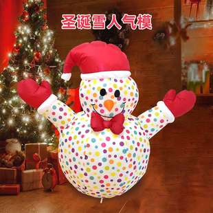 跨境圣诞雪人气模室内外节假商超场所布置LED圣诞节花色雪人气模