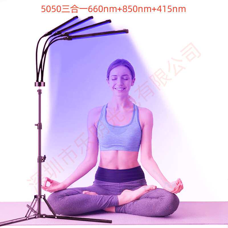 亚马逊新品180LED三合一三脚支架4头理疗灯660nm850nm415nm光疗灯