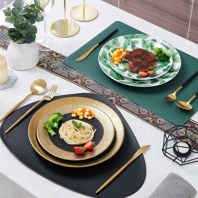 餐具样板房间套装陶瓷摆件 北欧风格餐桌餐盘摆盘 西式牛排盘套装