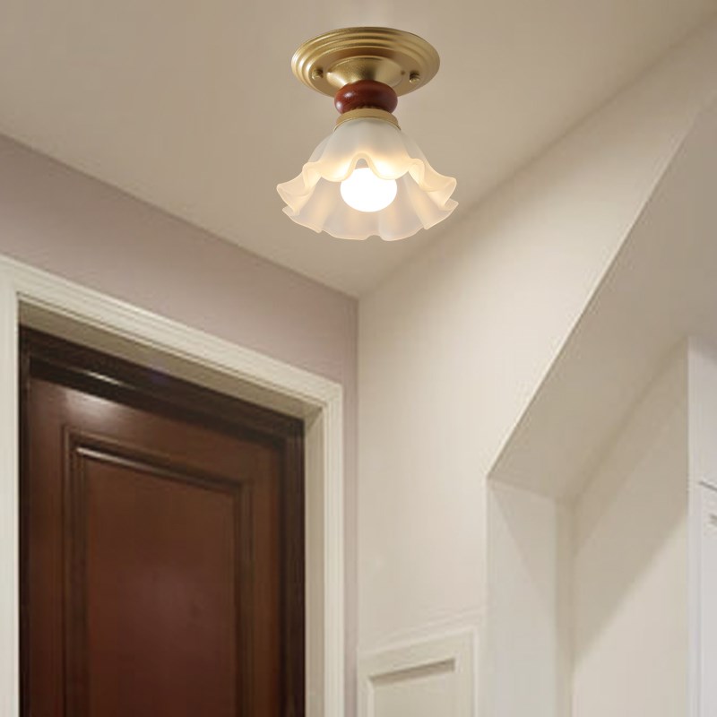 法式中古风入户玄关过道吸v顶灯日式复古阳台卧室衣帽间走廊吊灯