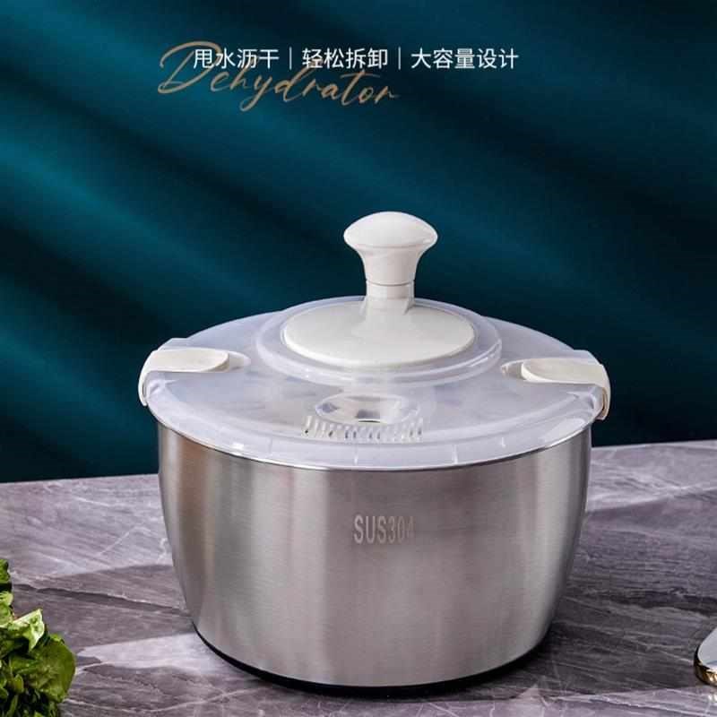 厂促家用甩干机沥篮水甩水器蔬不锈钢甩按压蔬菜S手菜动水器脱器