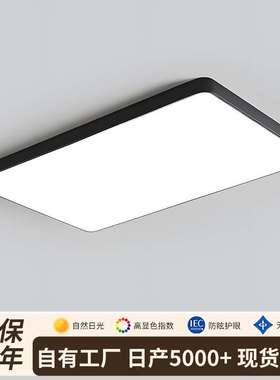 极简风客厅大厅主灯民宿设计师款黑边led卧室吸顶灯中山灯具大全