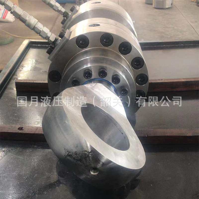 冶金轧钢缸底耳环V形组合铜套导向缓冲活塞杆高压缓冲液压油缸