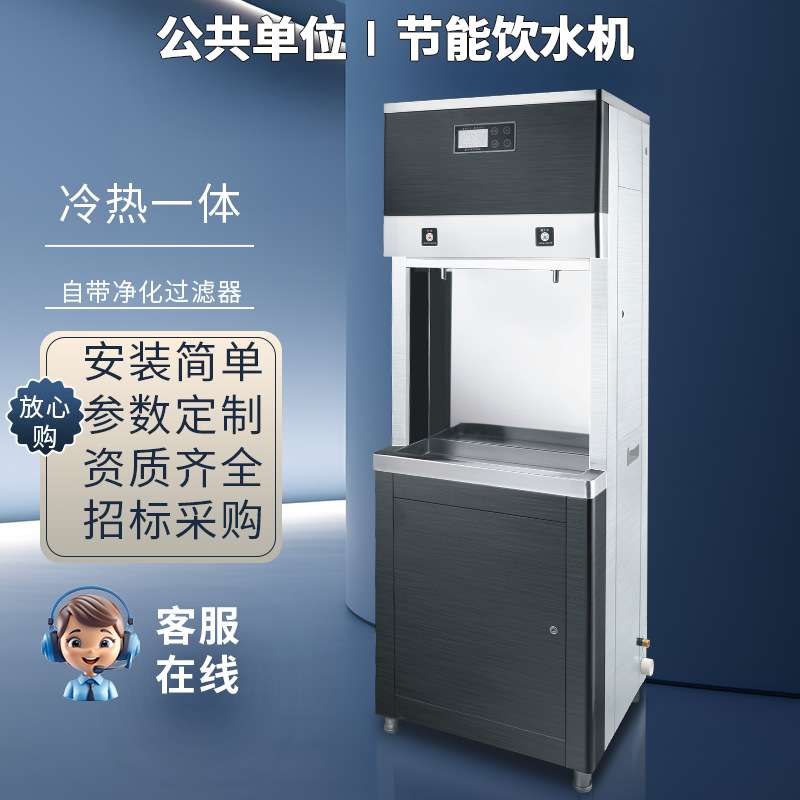 饮水机冷热制冰公共节能直饮机商用步进式开水机柜式校园不锈钢台