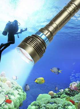 DX7潜水手电筒防水磁控7灯L2手电专业水下照明灯手电LED潜水手电