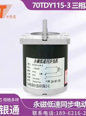 70TDY115-3 三相24V 苏州YT银通 永磁低速同步电机纯铜机芯响应快