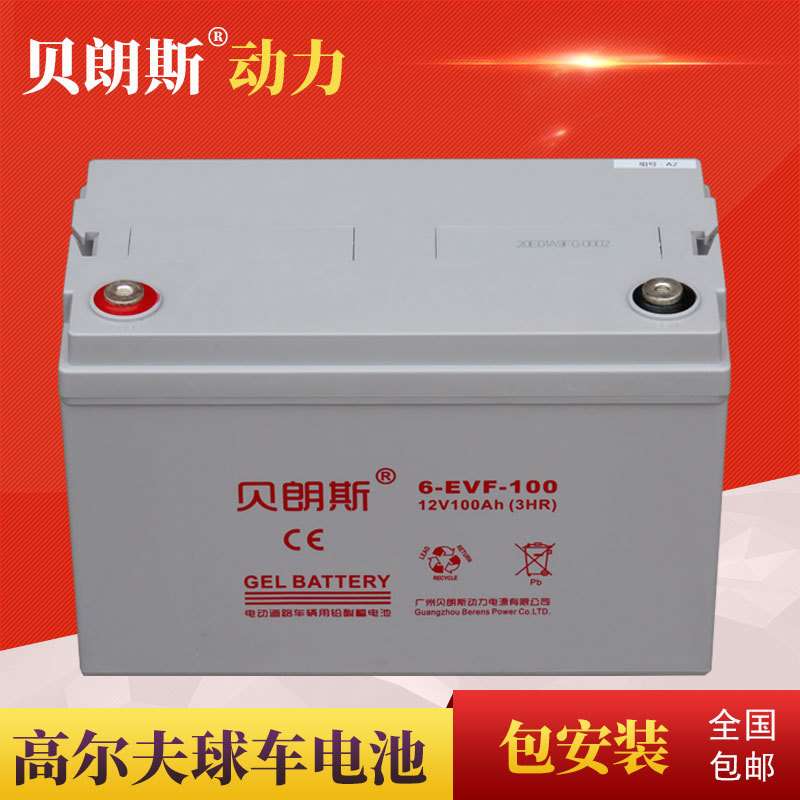 胶体免维护蓄电池6-EVF-100 电动汽车/托盘车/叉车电池12V100Ah