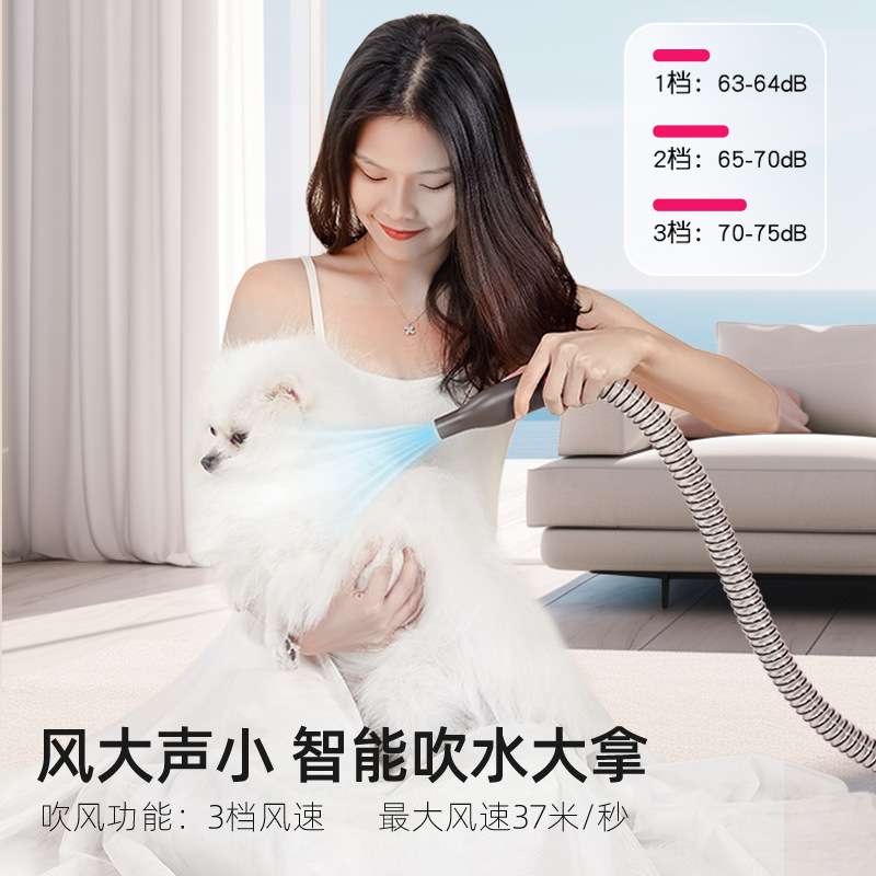 跨境新品宠物吹吸剪一体机多功能理毛器剃毛器狗狗猫咪静音吸尘器