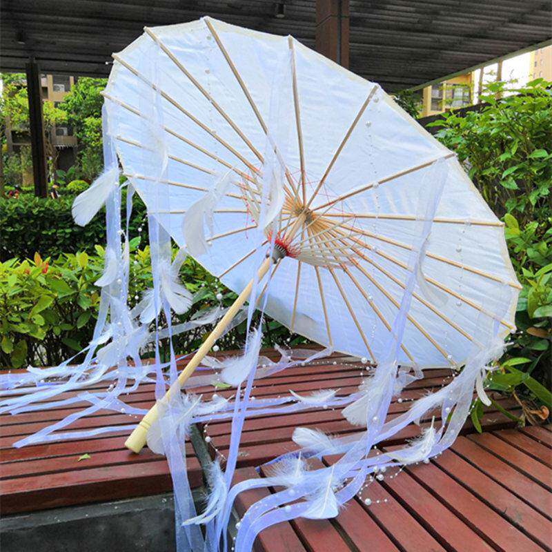 汉服古风拍照流苏道具伞儿童中国风马面裙油纸伞模特走秀仙气雨伞