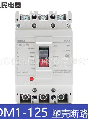 中国人民电器RDM1-125L/3300 63A100A125A塑壳断路器RDM1-100