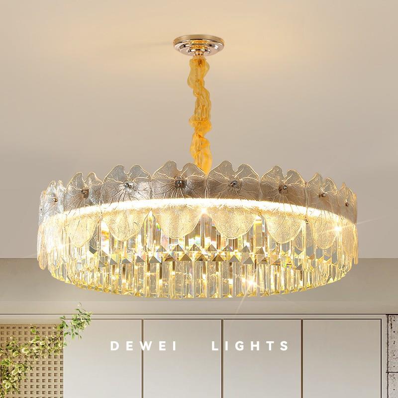 轻奢水晶吊灯客厅餐厅套餐灯法式主卧房间卧室茶室灯饰浪漫灯具