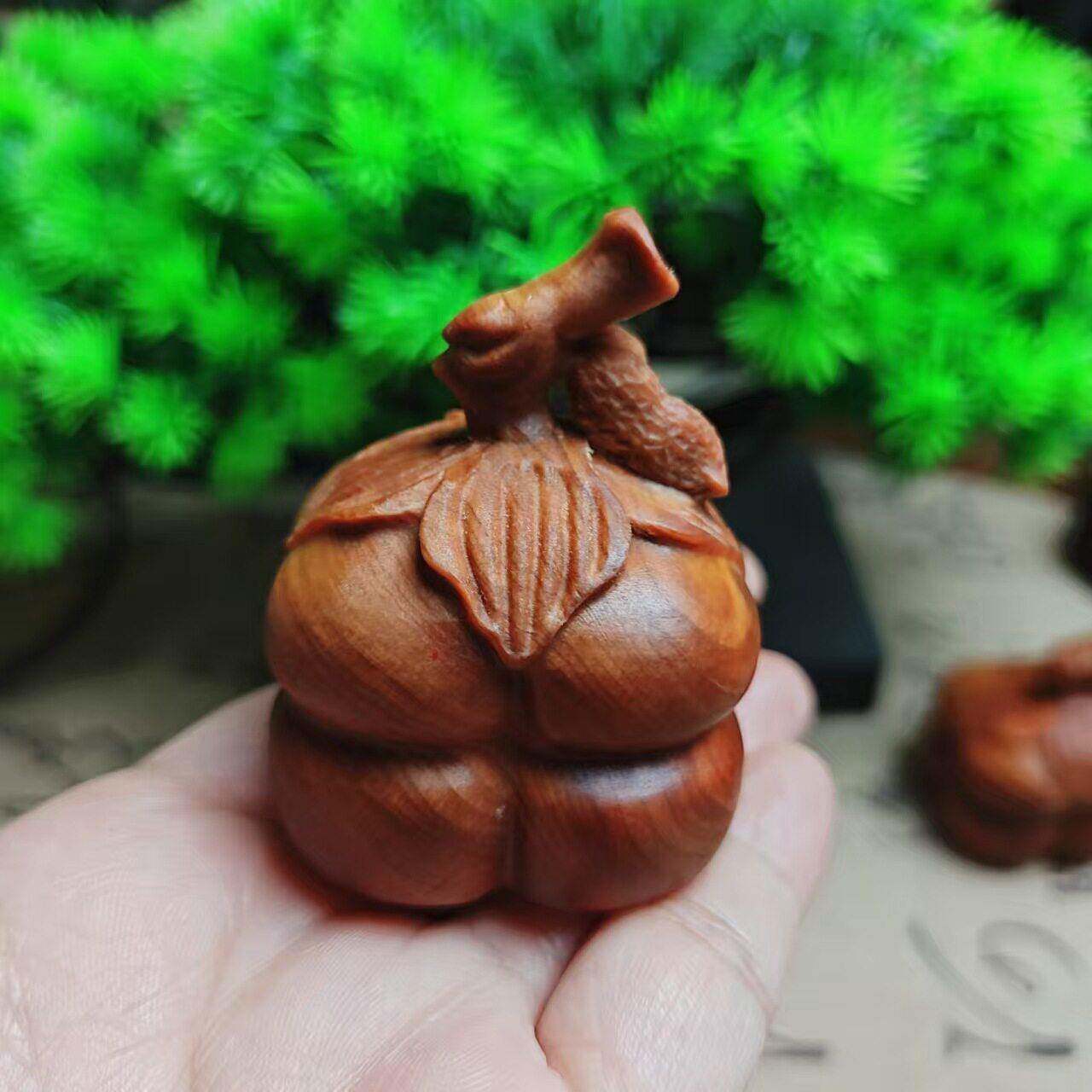 天然崖柏木雕好柿花生手把件创意柿子家居客厅装饰品挂件桌面摆件