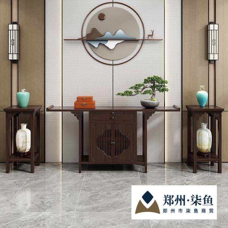 新中式入户正对门玄关台玄关桌子靠墙案台玄关柜条案供桌家用香案